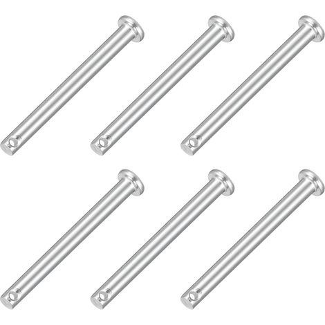 6pcs M4x40mm Goupilles à Trou Unique, Goupille de Verrouillage Acier Inoxydable 304, Goujons à Tête Plate de Chape pour Verrou Remorque Réparation Fixation Mécanique Équipement (1/5)