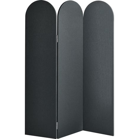 Biombo separador decorativo moderno 3 paneles estructura acero poliéster gris oscuro Slimmy (1/5)
