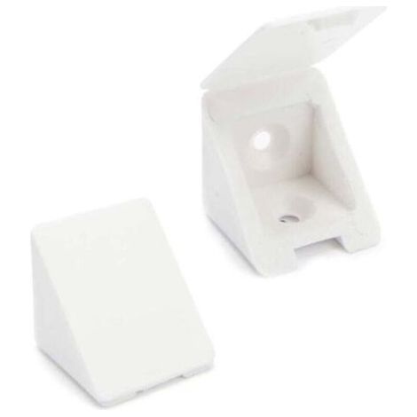 100 x Equerre D'angle/connecteurs de meubles/Équerre étagère BT1 2 trous Couleur : Blanc Matière : Plastique (1/3)