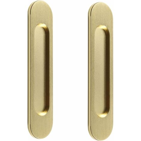 2 tiradores ovalados autoadhesivos dorados de 15 cm, tiradores de aluminio para puertas corredizas de granero, ventanas y armarios, sin necesidad de taladrar. (1/4)