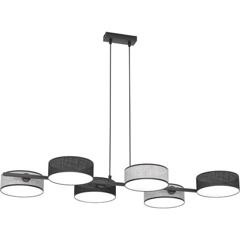 Lampada a sospensione DRUMZ nera/grigia 6 paralumi 6xE14 (1/5)