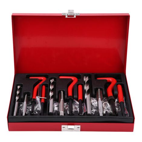 QORVA- Kit d'outils de réparation de filetage M6 M8 M10, jeu d'inserts de perceuse à taraud 88 pièces