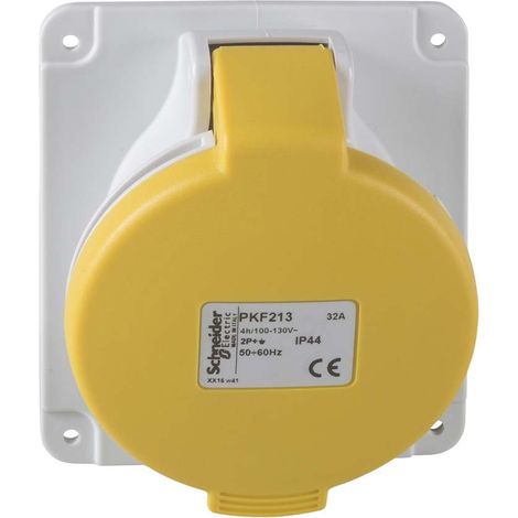 Presa da incasso inclinata IP44 32A 110V 2P+T Schneider