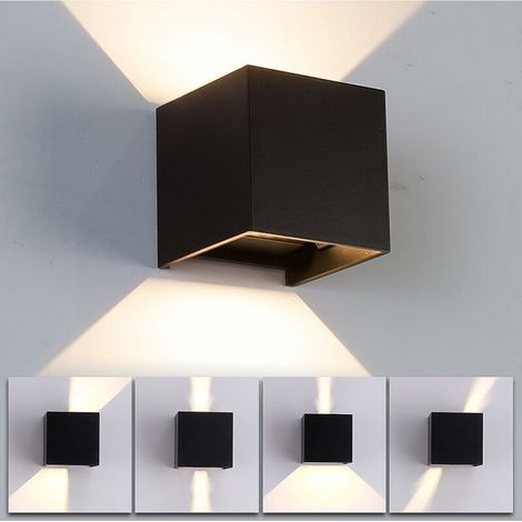 12W LED Applique Murale Interieur Up and Down Lampe murale Blanc Chaud, Angle de Faisceau Réglable pour Maison,Couloir Salon,Chambre à Coucher ( 2 PCS, Noir) (1/3)
