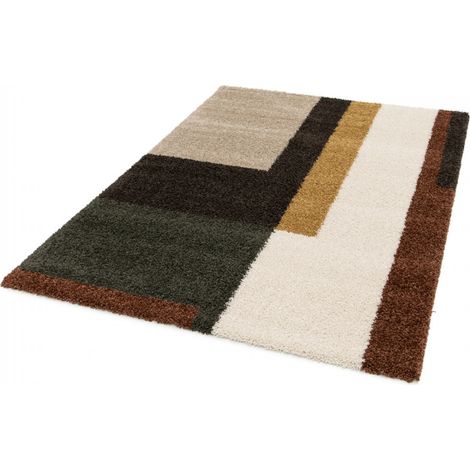 BOBOCHIC - Tapis poils longs YAMI motif graphique  160x230