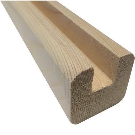 Cornice terminale a u e listelli per grigliato e perline in legno di abete dimensione disponibile: cornice mm 42x42x1200