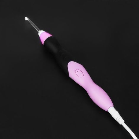 Crochet - LED Rechargeable USB - 9 Têtes Interchangeables 2,5 à 6,5 mm - Étui Inclus - 1 Pièce (1/5)