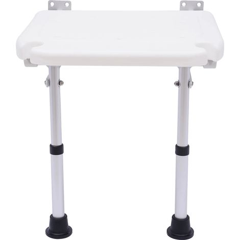 Asiento de ducha plegable, altura regulable, gran capacidad de carga. (1/2)