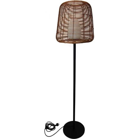 Lampadaire filaire design poly rotin pour extérieur LED blanc H150cm culot E27 (1/5)