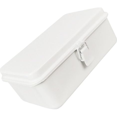Boîte de Rangement Métal en Acier Laminé à Froid Fermoir Verrouillable Blanche Vintage Grosse Capacité de Stockage pour Outils et Accessoires (1/5)