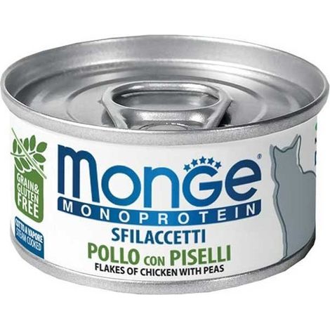 Monge Cat Monoprotein Sfilaccetti Pollo con Piselli - Monge Cat Monoprotein Sfilaccetti Pollo con Piselli - Lattina Da 80 Gr (1/2)