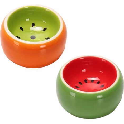 Lot de 2 gamelles,céramique,surface lisse,fond stable,hamster,lapin (1/5)