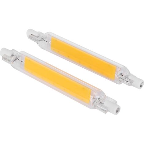 Lot de 2 ampoules R7S COB 15W double embout source lumineuse 118mm éclairage 220V blanc chaud 3000K