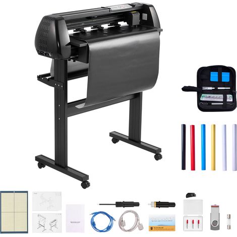 Mophorn Plotter da Taglio per Vinile, Macchina per Taglio Vinile, Taglierina con Larghezza di Alimentazione fino a 720 mm, Doppie Lame, Forza e Velocità Regolabili, Display LED e Fogli Adesivi (1/5)