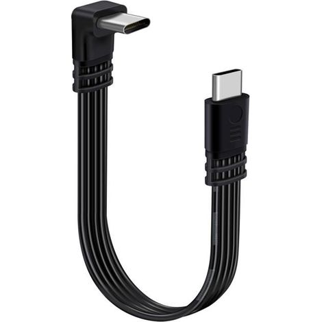 TRAHOO-Câble USB C vers USB C Coudé 90 Degrés Câble Type C vers Type C Charge Rapide PD 65W 3A 5V Transfert Données 480Mbps p[J457] (1/5)