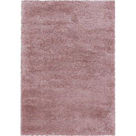 Tapis Salon Shaggy Poils Longs Fibre Doux MOELLEUX (Rose - 60x110cm) (1/5)