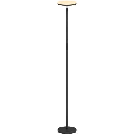 Lampadaire RGB à éclairage indirect, lampe à intensité variable avec télécommande et commande tactile, tête rotative à 350°, noir (1/5)