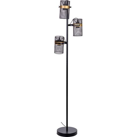 Lámpara de pie de metal negro con 3 focos 32x32x161h cm (1/5)