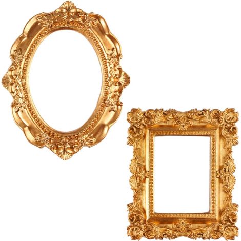 Set of 2 Mini Vintage Resin Photo Frames, Square (9.3 x 7.8 cm) (1/5)