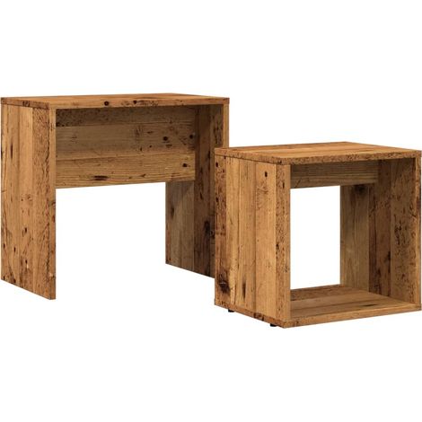 Maison Exclusive - Tables basses gigognes 2 pcs vieux bois bois d'ingénierie