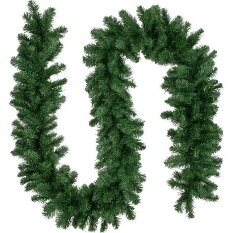 Guirlande de Noël artificielle Northlight Épinette du Colorado - 9 pieds x 10 pouces - Sans lumières, déco sapin vert naturel pour intérieur et extérieur, branche résineuse réaliste (1/4)