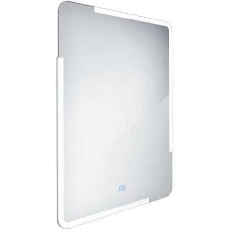 Nimco Specchi - Specchio in cornice con illuminazione LED, 60x80 cm, alluminio ZP 15002V