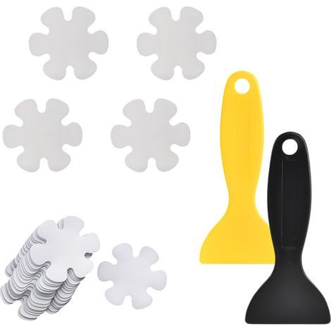 KLVGTIFS PU - Lot de 20 autocollants antidérapants en forme de fleur pour salle de bain, douche, sol et escaliers, avec grattoir.