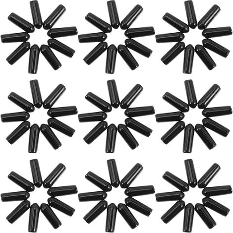 Packung mit 500 robusten schwarzen Kunststoff-Hakenstoppern für Lochplatten, geeignet für 3-4 mm Haken, zur Befestigung von Lochplatten (1/5)