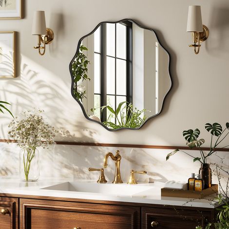 Koonmi Miroir Mural À Angle Droit Arqué-26x38-Or