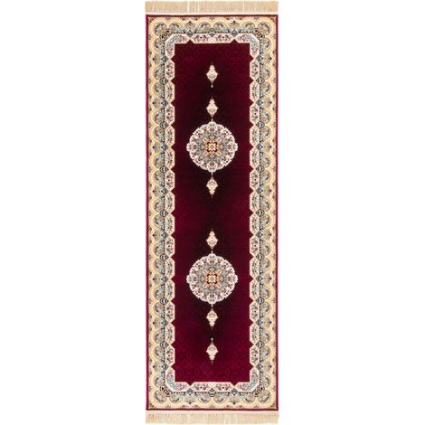 Tapis persan Halidey - 200x100cm, Rectangular - 100% Acrylique - Tissé - Rouge foncé (1/3)