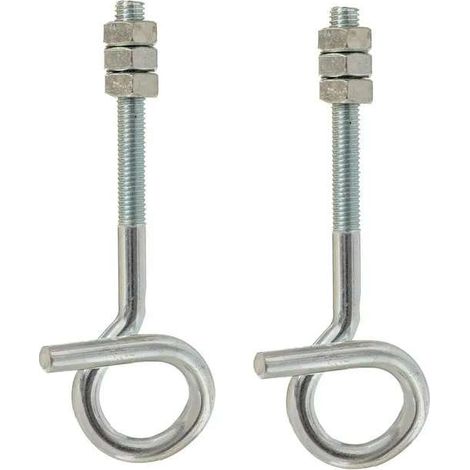 Cyclingcolors – Lot de 2 crochets pour balançoire M10 en acier – 3 écrous inclus – Fixation pour portique, hamac, arbre – Résistance élevée