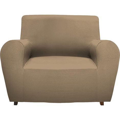Gemitex Copridivano MAGICO MADE IN ITALY, 1 Posto, Colore Tortora, realizzato in Tessuto Tinta Unita ed Elasticizzato, NUOVA VESTIBILITA', 96% Poliestere e 4% Elastan, Perfetto per tutti i divani (1/5)