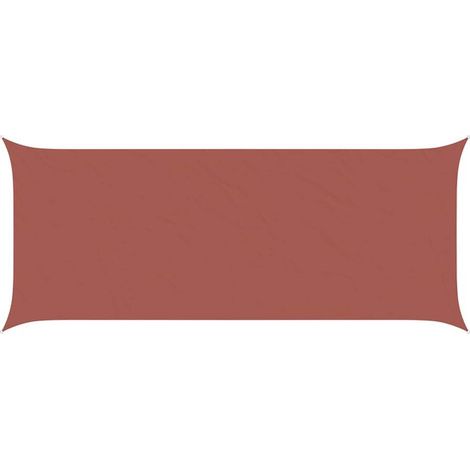 Voile d'ombrage couleur terre cuite, 6 x 2,5 mètres, tissu Oxford 100% polyester. (1/5)