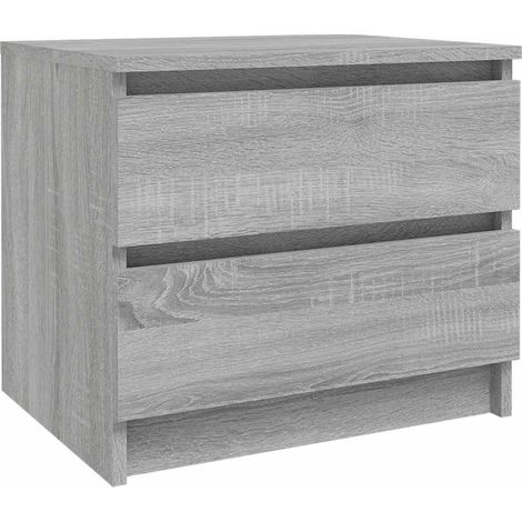 Maison Exclusive - Mesita de noche madera contrachapada gris Sono (1/5)