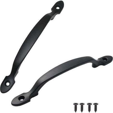 2Pcs Poignee de Meuble,Noir Poignées en Arc D'armoire,Alliage D'Aluminium Cuisine Armoire Porte Poignée pour Cuisines Salles de Bains Commodes (1/4)