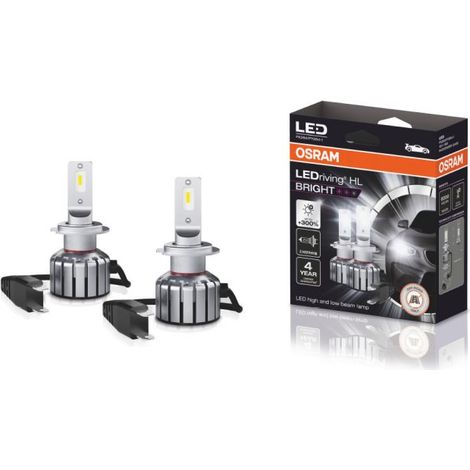 Osram – Ampoules feu avant LED 6000K – +300% de luminosité – H7/H18 – Compatible 12V – Éblouissement réduit – Pour feux de route/croisement (1/5)