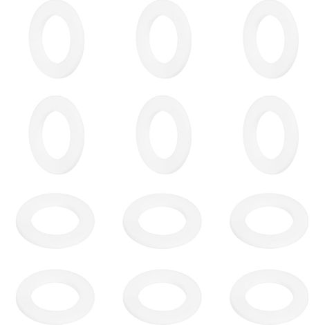 Rondelle PTFE 12Pcs 26mm OD 16mm ID 2mm Épais Rondelles Plates Joint d'Étanchéité Annulaire pour Robinet, Tuyau, Boulon, Machinerie, Blanc (1/5)