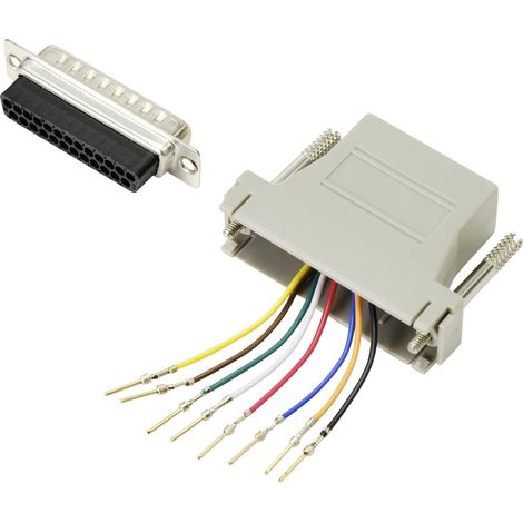 TRU COMPONENTS D-SUB Adapter D-SUB-Stecker 25pol. - RJ45-Buchse 1 St. (1/4)