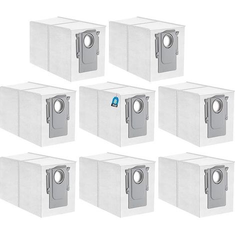 Lot de 8 sacs à Poussière pour Roborock S8 Max Ultra/Qrevo Master/Qrevo S/Q Revo/Qrevo Pro/Qrevo MaxV, Ensemble d'Accessoires sacs d'Aspirateur à Haute Capacité(3.1L) (1/5)