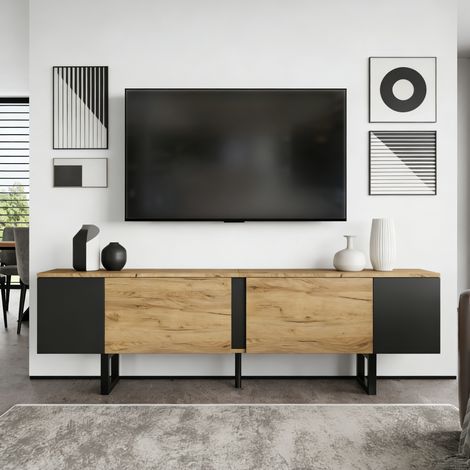 Mueble TV salón con almacenaje y cierre suave moderno OKMYHOME (1/5)