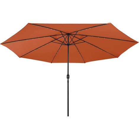 Maison Exclusive - Ombrellone da Giardino con Luci LED 400 cm Terracotta (1/5)