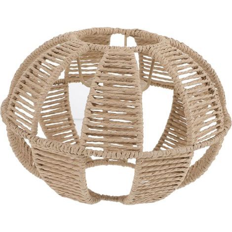 Bardusch - Abat-jour Vintage Tissé Corde Papier Jaune Petit Format Abats-jour Pour Plafonnier Décoratif Style Rétro Salon La Cuisine Restaurant (1/4)