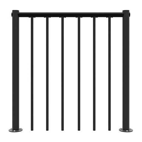 Balustrade escalier extérieur - Acier galvanisé noir et PVC - Longueur 1m - Main-courante en PVC - RE-I-RV-PVC-N-EXT