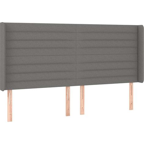 Maison Exclusive - Cabecero con orejas de tela gris oscuro 183x16 (1/5)