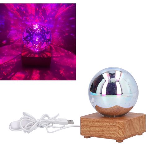LED-Nachtlicht, USB-Projektor, RGB-Tischleuchte mit Glaskugel (1/5)