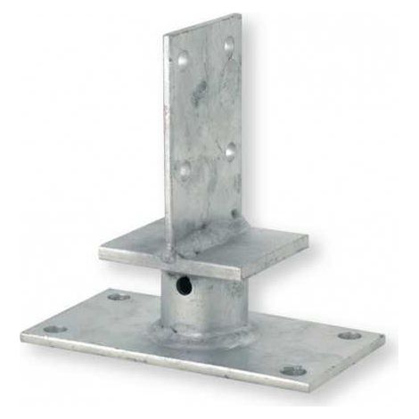 Sud Bois – Support pied de poteau 100mm – Âme intérieure double platine – Fixation pour bois et béton – Protection contre pourrissement (1/3)