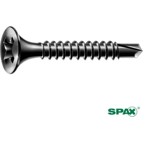 Vis Placo SPAX Tête Trompette Phillips Pointe Foret 3.5X35 Acier Phosphaté Noir (1/2)
