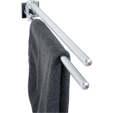 Porte serviette double gris chrome Fackelmann Mare