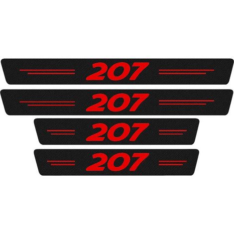 (4 autocollants de protection de seuil de porte rouges 207) pour Peugeot 207,308,206,407,307,3008,508,2008,107,5008 et 106 Accessoires inclus (1/3)