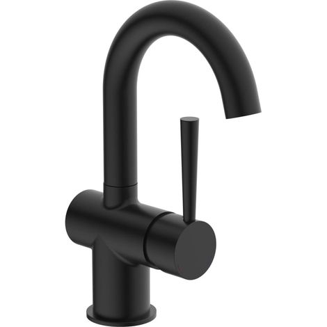 Grifo monomando lavabo CORNWALL con maneta lateral negro mate SCHÜTTE (1/5)